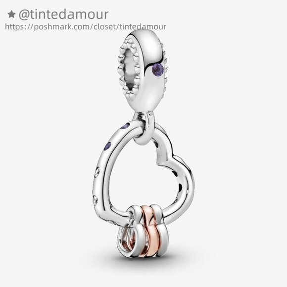 Pandora Heart Full of Hearts Dangle Charm|Two-tone - Picture 1 of 2